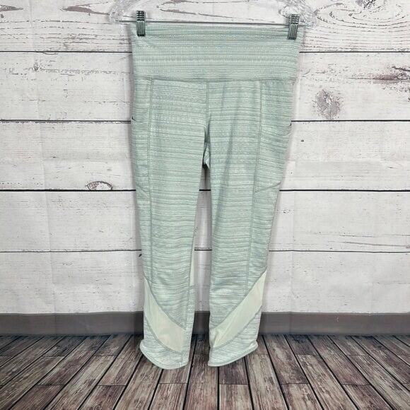 Athleta Leggings Womens Small Gray Mesh Midrise Pockets Textured - Picture 1 of 10
